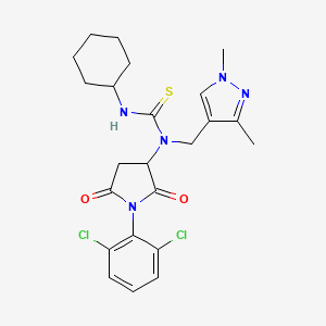 3-cyclohexyl-1-[1-(2,6-dichlorophenyl)-2,5-dioxopyrrolidin-3-yl]-1-[(1,3-dimethyl-1H-pyrazol-4-yl)methyl]thiourea