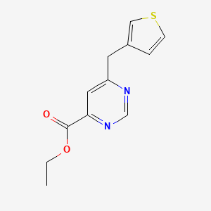molecular formula C12H12N2O2S B1492231 6-[(噻吩-3-基)甲基]嘧啶-4-羧酸乙酯 CAS No. 2097958-56-8