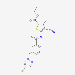 ethyl 5-[({3-[(4-bromo-1H-pyrazol-1-yl)methyl]phenyl}carbonyl)amino]-4-cyano-3-methylthiophene-2-carboxylate