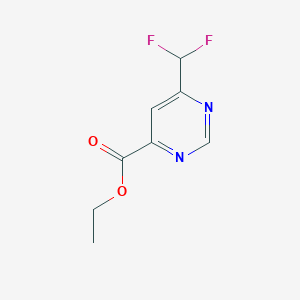 molecular formula C8H8F2N2O2 B1492232 6-(二氟甲基)嘧啶-4-羧酸乙酯 CAS No. 2098038-37-8