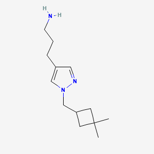 molecular formula C13H23N3 B1492236 3-{1-[(3,3-二甲基环丁基)甲基]-1H-吡唑-4-基}丙-1-胺 CAS No. 2097965-98-3