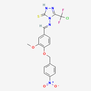 5-[chloro(difluoro)methyl]-4-{[(E)-{3-methoxy-4-[(4-nitrobenzyl)oxy]phenyl}methylidene]amino}-4H-1,2,4-triazole-3-thiol