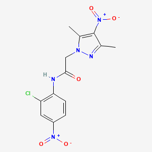 N-(2-chloro-4-nitrophenyl)-2-(3,5-dimethyl-4-nitro-1H-pyrazol-1-yl)acetamide