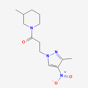 3-(3-methyl-4-nitro-1H-pyrazol-1-yl)-1-(3-methylpiperidin-1-yl)propan-1-one