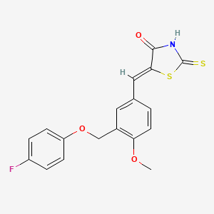 (5Z)-5-{3-[(4-fluorophenoxy)methyl]-4-methoxybenzylidene}-2-thioxo-1,3-thiazolidin-4-one