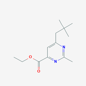 molecular formula C13H20N2O2 B1492239 6-(2,2-二甲基丙基)-2-甲基嘧啶-4-甲酸乙酯 CAS No. 2098038-40-3