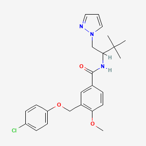 3-[(4-chlorophenoxy)methyl]-N-[3,3-dimethyl-1-(1H-pyrazol-1-yl)butan-2-yl]-4-methoxybenzamide