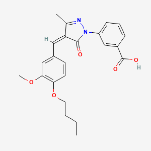 3-[(4Z)-4-(4-butoxy-3-methoxybenzylidene)-3-methyl-5-oxo-4,5-dihydro-1H-pyrazol-1-yl]benzoic acid