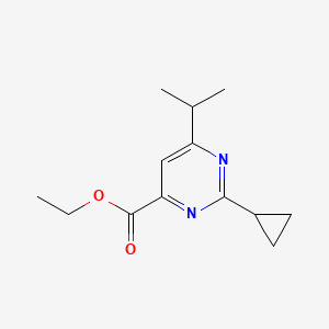 molecular formula C13H18N2O2 B1492241 2-环丙基-6-(丙-2-基)嘧啶-4-羧酸乙酯 CAS No. 2098138-65-7