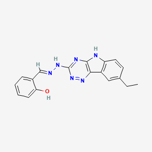 2-{(E)-[2-(8-ethyl-5H-[1,2,4]triazino[5,6-b]indol-3-yl)hydrazinylidene]methyl}phenol