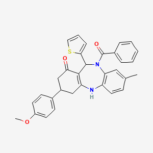 [1-hydroxy-3-(4-methoxyphenyl)-8-methyl-11-(thiophen-2-yl)-2,3,4,11-tetrahydro-10H-dibenzo[b,e][1,4]diazepin-10-yl](phenyl)methanone