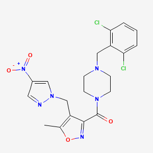 [4-(2,6-dichlorobenzyl)piperazin-1-yl]{5-methyl-4-[(4-nitro-1H-pyrazol-1-yl)methyl]-1,2-oxazol-3-yl}methanone