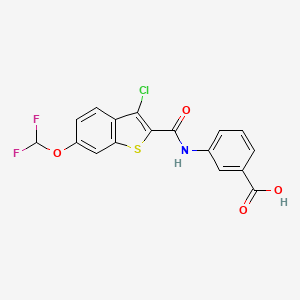 molecular formula C17H10ClF2NO4S B14922437 3-({[3-Chloro-6-(difluoromethoxy)-1-benzothiophen-2-yl]carbonyl}amino)benzoic acid 