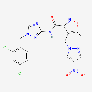 N-[1-(2,4-dichlorobenzyl)-1H-1,2,4-triazol-3-yl]-5-methyl-4-[(4-nitro-1H-pyrazol-1-yl)methyl]-1,2-oxazole-3-carboxamide