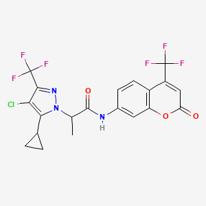 2-[4-chloro-5-cyclopropyl-3-(trifluoromethyl)-1H-pyrazol-1-yl]-N-[2-oxo-4-(trifluoromethyl)-2H-chromen-7-yl]propanamide