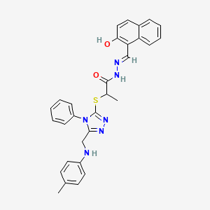 N'-[(E)-(2-hydroxynaphthalen-1-yl)methylidene]-2-[(5-{[(4-methylphenyl)amino]methyl}-4-phenyl-4H-1,2,4-triazol-3-yl)sulfanyl]propanehydrazide