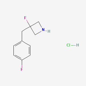 molecular formula C10H12ClF2N B1492254 3-氟-3-[(4-氟苯基)甲基]氮杂环丁烷盐酸盐 CAS No. 2098017-87-7