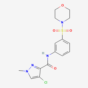 molecular formula C15H17ClN4O4S B14922543 4-chloro-1-methyl-N-[3-(morpholin-4-ylsulfonyl)phenyl]-1H-pyrazole-3-carboxamide 