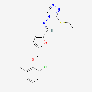 N-[(E)-{5-[(2-chloro-6-methylphenoxy)methyl]furan-2-yl}methylidene]-3-(ethylsulfanyl)-4H-1,2,4-triazol-4-amine