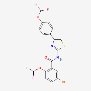 5-bromo-2-(difluoromethoxy)-N-{4-[4-(difluoromethoxy)phenyl]-1,3-thiazol-2-yl}benzamide