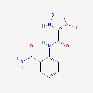 molecular formula C11H9IN4O2 B14922560 N-(2-carbamoylphenyl)-4-iodo-1H-pyrazole-3-carboxamide 