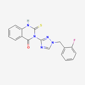 molecular formula C17H12FN5OS B14922577 3-[1-(2-fluorobenzyl)-1H-1,2,4-triazol-3-yl]-2-sulfanylquinazolin-4(3H)-one 