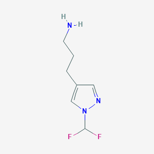 molecular formula C7H11F2N3 B1492258 3-[1-(二氟甲基)-1H-吡唑-4-基]丙-1-胺 CAS No. 2097978-06-6