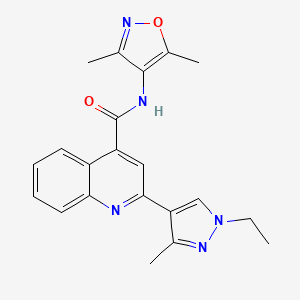 N-(3,5-dimethyl-1,2-oxazol-4-yl)-2-(1-ethyl-3-methyl-1H-pyrazol-4-yl)quinoline-4-carboxamide