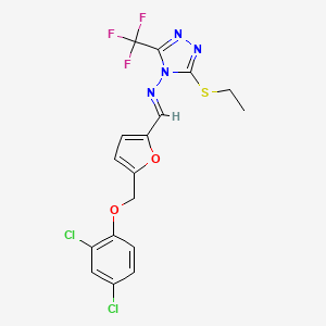 N-[(E)-{5-[(2,4-dichlorophenoxy)methyl]furan-2-yl}methylidene]-3-(ethylsulfanyl)-5-(trifluoromethyl)-4H-1,2,4-triazol-4-amine