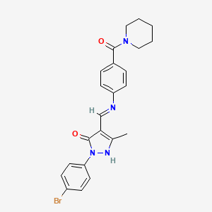 (4Z)-2-(4-bromophenyl)-5-methyl-4-({[4-(piperidin-1-ylcarbonyl)phenyl]amino}methylidene)-2,4-dihydro-3H-pyrazol-3-one