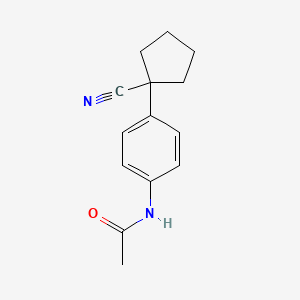 molecular formula C14H16N2O B14922613 N-[4-(1-cyanocyclopentyl)phenyl]acetamide 