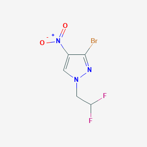 molecular formula C5H4BrF2N3O2 B14922621 3-Bromo-1-(2,2-difluoroethyl)-4-nitro-1H-pyrazole 