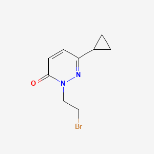 molecular formula C9H11BrN2O B1492263 2-(2-溴乙基)-6-环丙基-2,3-二氢吡啶并-3-酮 CAS No. 2091707-15-0