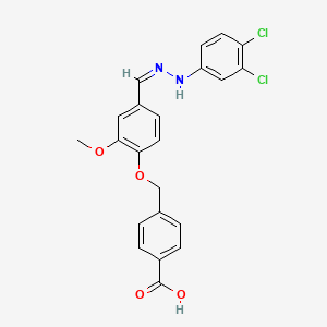 molecular formula C22H18Cl2N2O4 B14922633 4-[(4-{(Z)-[2-(3,4-dichlorophenyl)hydrazinylidene]methyl}-2-methoxyphenoxy)methyl]benzoic acid 