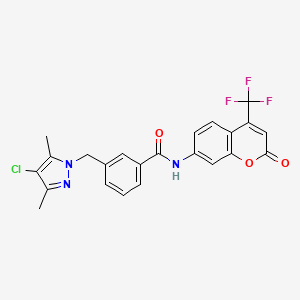 3-[(4-Chloro-3,5-dimethyl-1H-pyrazol-1-YL)methyl]-N~1~-[2-oxo-4-(trifluoromethyl)-2H-chromen-7-YL]benzamide