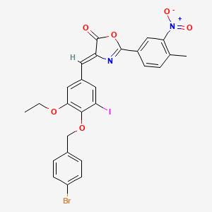 molecular formula C26H20BrIN2O6 B14922645 (4Z)-4-{4-[(4-bromobenzyl)oxy]-3-ethoxy-5-iodobenzylidene}-2-(4-methyl-3-nitrophenyl)-1,3-oxazol-5(4H)-one 