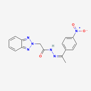 molecular formula C16H14N6O3 B14922656 2-(2H-benzotriazol-2-yl)-N'-[(1Z)-1-(4-nitrophenyl)ethylidene]acetohydrazide 