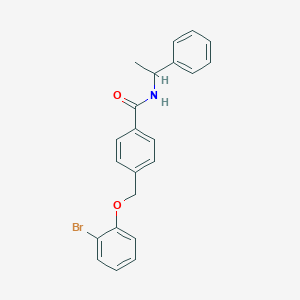 molecular formula C22H20BrNO2 B14922659 4-[(2-bromophenoxy)methyl]-N-(1-phenylethyl)benzamide 