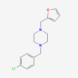 molecular formula C16H19ClN2O B14922661 1-[(4-Chlorophenyl)methyl]-4-(furan-2-ylmethyl)piperazine 