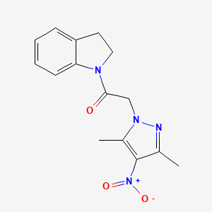 molecular formula C15H16N4O3 B14922667 1-(2,3-dihydro-1H-indol-1-yl)-2-(3,5-dimethyl-4-nitro-1H-pyrazol-1-yl)ethanone 