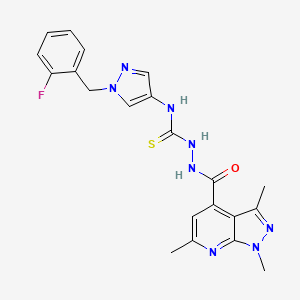 N-[1-(2-fluorobenzyl)-1H-pyrazol-4-yl]-2-[(1,3,6-trimethyl-1H-pyrazolo[3,4-b]pyridin-4-yl)carbonyl]hydrazinecarbothioamide