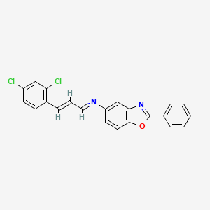 N-[(1E,2E)-3-(2,4-dichlorophenyl)prop-2-en-1-ylidene]-2-phenyl-1,3-benzoxazol-5-amine