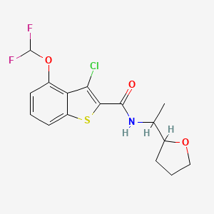 3-chloro-4-(difluoromethoxy)-N-[1-(tetrahydrofuran-2-yl)ethyl]-1-benzothiophene-2-carboxamide