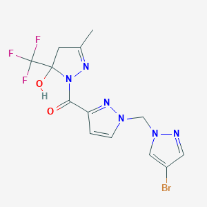 {1-[(4-bromo-1H-pyrazol-1-yl)methyl]-1H-pyrazol-3-yl}[5-hydroxy-3-methyl-5-(trifluoromethyl)-4,5-dihydro-1H-pyrazol-1-yl]methanone