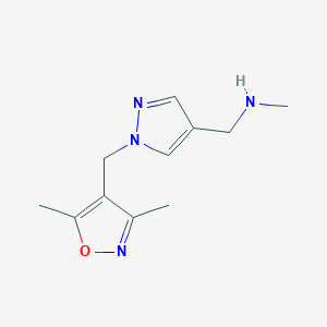 molecular formula C11H16N4O B1492272 ({1-[(3,5-dimethyl-1,2-oxazol-4-yl)methyl]-1H-pyrazol-4-yl}methyl)(methyl)amine CAS No. 2098074-46-3