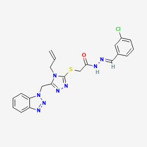 2-{[5-(1H-benzotriazol-1-ylmethyl)-4-(prop-2-en-1-yl)-4H-1,2,4-triazol-3-yl]sulfanyl}-N'-[(E)-(3-chlorophenyl)methylidene]acetohydrazide