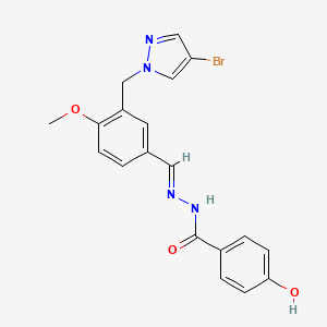 molecular formula C19H17BrN4O3 B14922764 N'-[(E)-{3-[(4-bromo-1H-pyrazol-1-yl)methyl]-4-methoxyphenyl}methylidene]-4-hydroxybenzohydrazide 