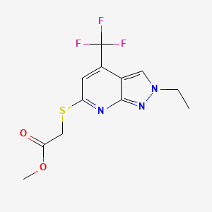 Methyl 2-((2-ethyl-4-(trifluoromethyl)-2H-pyrazolo[3,4-b]pyridin-6-yl)thio)acetate