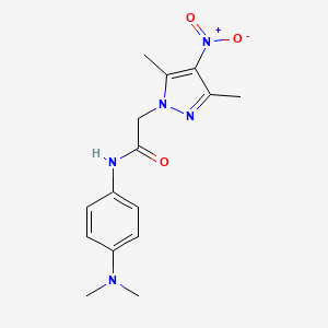 molecular formula C15H19N5O3 B14922774 N-[4-(dimethylamino)phenyl]-2-{4-nitro-3,5-dimethyl-1H-pyrazol-1-yl}acetamide 