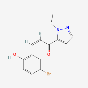 (2Z)-3-(5-bromo-2-hydroxyphenyl)-1-(1-ethyl-1H-pyrazol-5-yl)prop-2-en-1-one